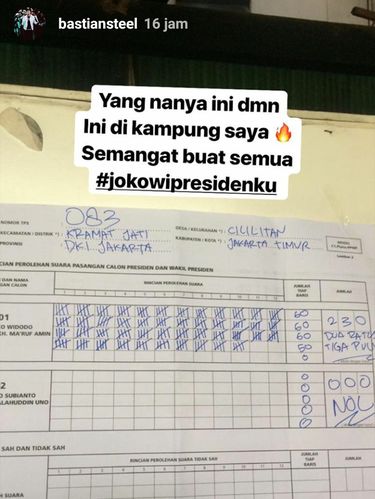 Bastian Steel Bangga Jokowi Menang Telak di Kampungnya