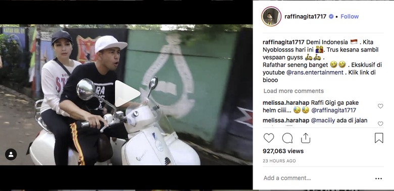 Foto: Screenshoot (Instagram @raffinagita1717) Foto: Screenshoot (Instagram @raffinagita1717)