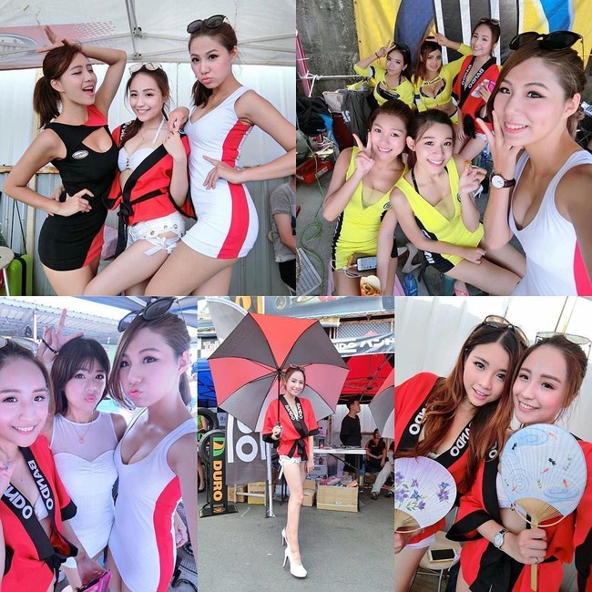 Hebbe Cheng juga sering kali berpose dengan teman sesama SPG yang tak kalah cantik darinya. Pemandangan seperti itu pasti disenangi para pria. Foto: Instagram @hebbe820