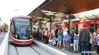Konstruksi light rail Canberra dimulai pada Juli 2016, dan pengujian kendaraan light rail di lintasan dimulai pada Juni 2018. Foto: Dok. Xinhuanet