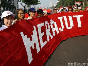 Potret Emak-emak Gelar Aksi Merajut Keberagaman Usai Pilpres 2019