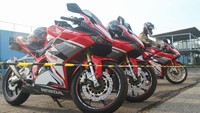 Honda CBR siap digeber di Sirkuit Sentul, Bogor, Minggu (21/4/2019).