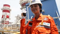 Seorang pegawai PLN sedang mengecek pembangkit listrik milik PLN. Istimewa/PLN.