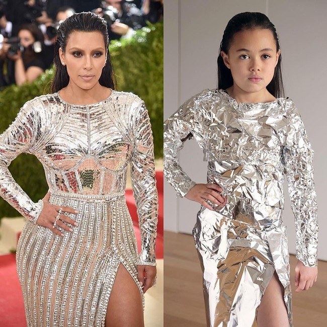  Riley meniru berbagai gaya selebriti populer dunia seperti Kim Kardashians, Rihanaa, Zendaya, hingga Nicky Minaj. Kebanyakan gaya yang ia tiru berasal dari red carpet atau acara spesial. Foto: Instagram/RileyDiary