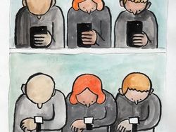 Ilustrasi Menohok Manusia Kecanduan Teknologi