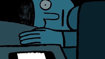 Selalu terjaga hingga laurt malam memantau media sosial. Foto: Jean Jullien