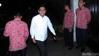 Sekjen PKS Mustafa Kamal saat hadir di rumah Sandi di Jalan Pulombangkeng, Kebayoran Baru, Jakarta Selatan, Selasa (23/4/2019) malam.
