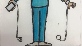 Manusai sekarang tidak bisa lepas dari colokan. Foto: Jean Jullien