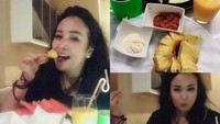 Menu sarapan pilihan Jennifer kali ini terbilang sehat. Ia menyantap sukun, semangka dan jus buah gandaria. Foto: instagram @jennifer_ipel