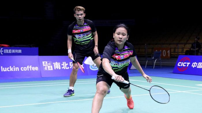 Rinov Rivaldy/Phita Haningtyas Mentari saat tampil di babak pertama Kejuaraan Bulutangkis Asia 2019. (dok. Humas PBSI)