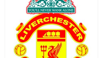Fans Liverpool ini sampai bikin logo MU digabungkan logo Liverpool. Foto: istimewa