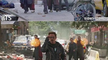 Bandingkan sebelum dan sesudah dipoles CGI. (Foto: Instagram/movies.effects)