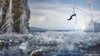 Instalasi seni memukau tersebut dibuat oleh sang seniman untuk membuka mata masyarakat mengenai ancaman dari penggunaan sampah plastik yang semakin masif. Istimewa/Dok.www.vonwong.com.