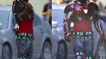 Begini lho rupanya kostum Iron Man saat syuting. (Foto: Instagram/movies.effects)