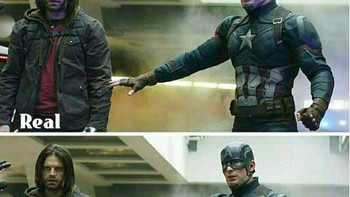 Bucky dengan Captain America. Hayo tamengnya mana? (Foto: Instagram/movies.effects)
