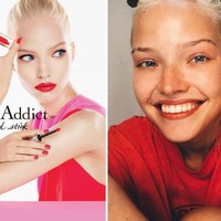 Sasha Luss tampil memikat dalam iklan Dior. Wajahnya tampak fierce apaladi dengan makeup smokey eyes dan lipstik merah. Dalam keseharian, ia terlihat lebih manis ketika menanggalkan makeup dan busana desainer. Foto: Instagram