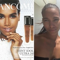 Arlenis Sosa juga tampil memikat dalam iklan Lancôme. Wajahnya pun tak terlihat berbeda jauh dari kesehariannya namun memang lebih real. Foto: Instagram