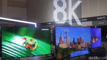 Resolusi 8K membuat tampilan di televisi ini kinclong banget. (Foto: Rifkianto Nugroho/detikINET)