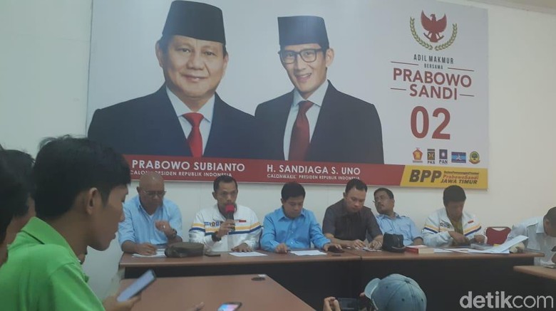 Prabowo-Sandi Menang di Data Internal BPN, BPP Jatim Ucapkan Selamat Prabowo-Sandi Menang di Data Internal BPN, BPP Jatim Ucapkan Selamat