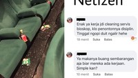 Ya makanya buang sembarangan aja biar mereka ada kerjaan. Simple kan?, tulis seorang netizen. Menurut kamu gimana nih? Foto: Instagram @makassarinfo