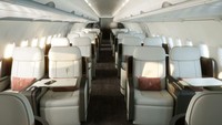 Four Seasons Jet 2.0 yang terbilang mutakhir ini memiliki ruang untuk 48 penumpang. Desain tata letaknya memastikan para tamu dapat bersosialisasi dengan mudah saat berada di kursi (Four Seasons/CNN Travel)