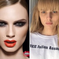Model transgender Andreja Pejić punya tipe wajah yang cantik. Saat menjadi model Make Up For Ever, ia tampil lebih fierce dengan makeup dramatis. Foto: Instagram