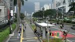 Dijaga Petugas, PKL di Trotoar Sudirman-Thamrin Libur
