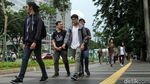 Dijaga Petugas, PKL di Trotoar Sudirman-Thamrin Libur