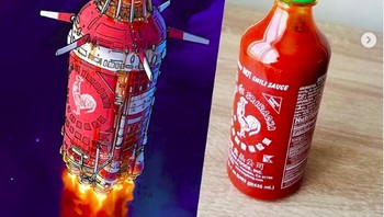 Botol saus disulap menjadi gambar roket. (Foto: Instagram/spacegooose)
