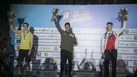 Alfian mengungguli atlet Ukraina Kostianyn Pavlenko dan Rusia Sergey Rukin yang menempati posisi 2-3. ANTARA FOTO/Hendra Nurdiyansyah.