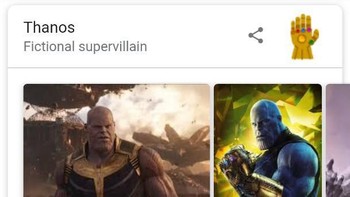 Thanos di Google Search sedang ramai seiring dengan pemutaran film Avengers: Endgame. (Foto: screenshot Google search)
