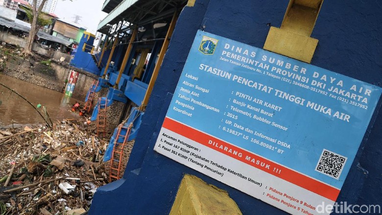 Gunungan Sampah Di Pintu Air Karet