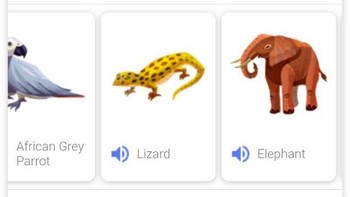 Animal sounds untuk memunculkan hasil pencarian berupa ikon hewan sekaligus suara-suara yang dihasilkannya. (Foto: screenshot Google search)