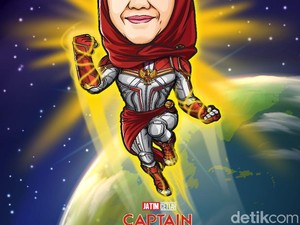 Demam Avengers: Endgame, Gubernur Khofifah Tampil Bak Captain Marvel