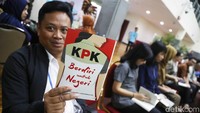 Begini suasana diskusi sekaligus bedah buku yang digelar di gedung KPK, Jakarta, Senin (29/4/2019).