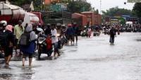 Begini penampakan banjir di kawasan Jalur Pantura Kabupaten Pasuruan.