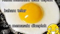 Selain membahas asal usul makanan, netizen juga ada yang menyebutkan proses membuat masakan. Salah satunya tutorial cara membuat telur ceplok. Foto: twitter