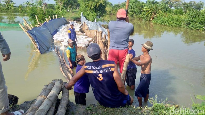 Tanggul Anak Sungai Bengawan Solo Jebol, Petambak Rugi Ratusan Juta Tanggul Anak Sungai Bengawan Solo Jebol, Petambak Rugi Ratusan Juta