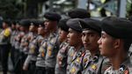 Suasana Pengamanan Aksi Hari Buruh di Patung Kuda