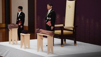 Kenji-to-Shokei-no-gi - atau upacara penobatan kaisar digelar di Istana Kekaisaran, Rabu (1/5). Japan Pool/Pool via REUTERS.