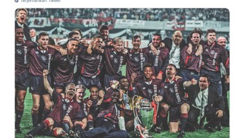 Terakhir Ajax memenangkan Liga Champions ini pada musim 1995. Skuad penuh talenta muda seperti Edwin van Der Sar, Rijkaard, Blind, Frank de Boer, Seedorf, Davids, Overmars, Kluivert berhasil mengalahkan AC Milan dengan skor 1-0 di laga final.  Foto: Istimewa