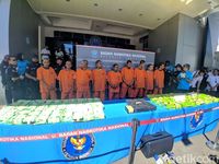 Rilis Kasus Narkoba di Kantor BNN Cawang, Jakarta Timur