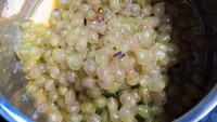 Bukan telur ikan. Tampilan lengket dan basah ini, merupakan buah anggur yang kulitnya sudah dikupas. Foto: Istimewa