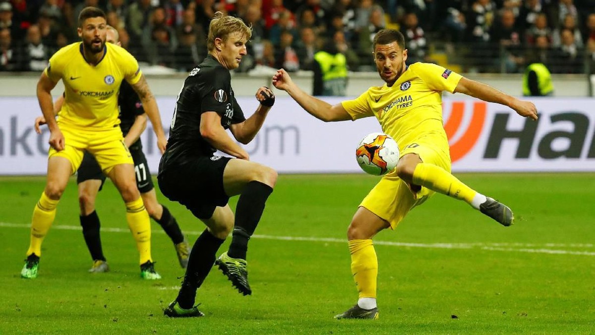 Chelsea imbang 1-1 di markas Frankfurt dalam laga leg pertama semifinal Liga Europa (Foto: Kai Pfaffenbach/Reuters)