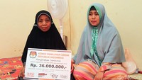 KPU memberikan Santunan berupa uang sebesar Rp 36.000.000 kapada ahli waris.