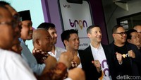 Beginilah potret dan suasana peluncuran aplikasi angkot online TRON di Stadion Chandrabaga Patriot Kota Bekasi.