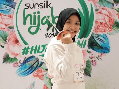Aksi Atlet Anggar Berhijab Pukau Juri Sunsilk Hijab Hunt 2019 Jakarta