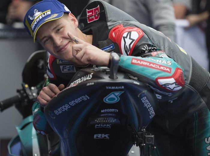 Pebalap Petronas Yamaha SRT, Fabio Quartararo. (Foto: Jorge Guerrero / AFP) Pebalap Petronas Yamaha SRT, Fabio Quartararo. (Foto: Jorge Guerrero / AFP)