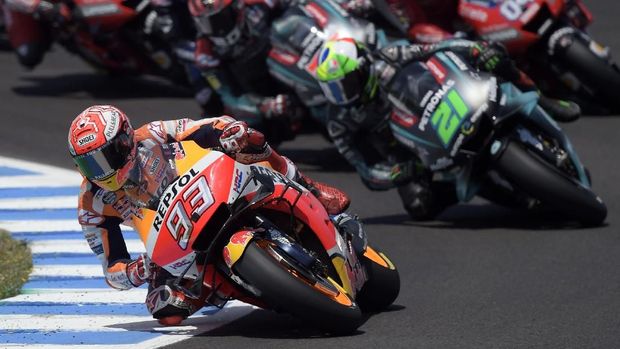 Marc Marquez menang atas Alex Rins di MotoGP Spanyol 2019.
