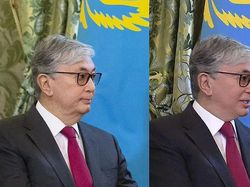Perbandingan Foto Presiden Kazakhstan Asli dan Editan